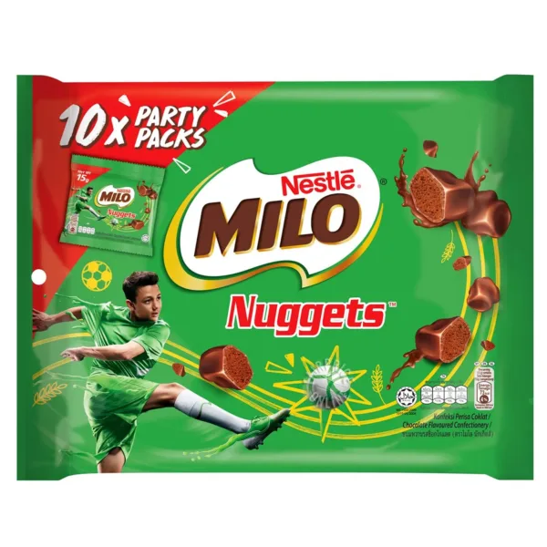 Nestle-Milo-Nugget-Party-Pack-150g.jpg Nestle Milo Nuggets Party Pack 10Pcsx15g - Image 1