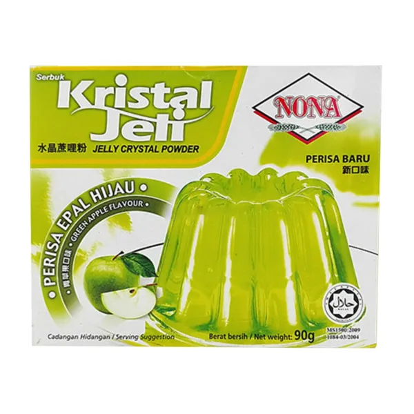 Nona Serbuk Kristal Jeli Green Apple  Flavour 90g - Image 1