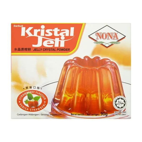 Nona-Crystal-Jelly-Strawberry.jpg Nona Serbuk Kristal Jeli Strawberry Flavour 90g - Image 1