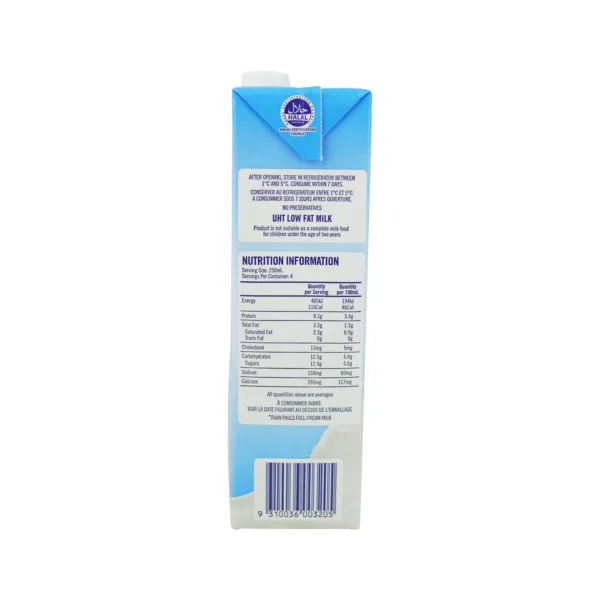 Pauls UHT Low Fat Milk 1Ltr - Image 3