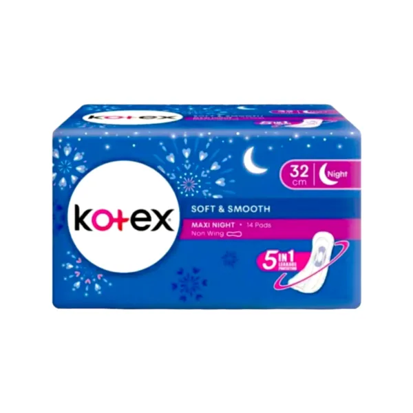Kotex Soft & Smooth Maxi Night Non Wing 14 Pads 32cm - Image 1