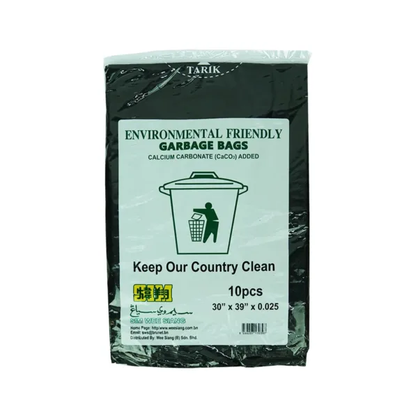 Sim-Wee-Siang-Garbage-Bag-30x39x0.025-10s.jpg Sim Wee Siang Environmental Friendly Garbage Bags Calcium Carbonate Added 30"x39"x0.025-10Pcs - Image 1