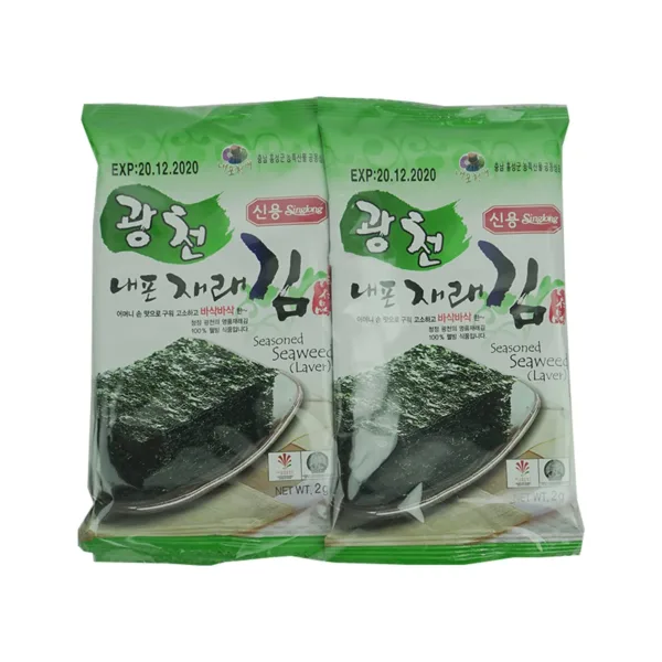Singlong Seasoned Seaweed (Laver) 6x2g - Image 1