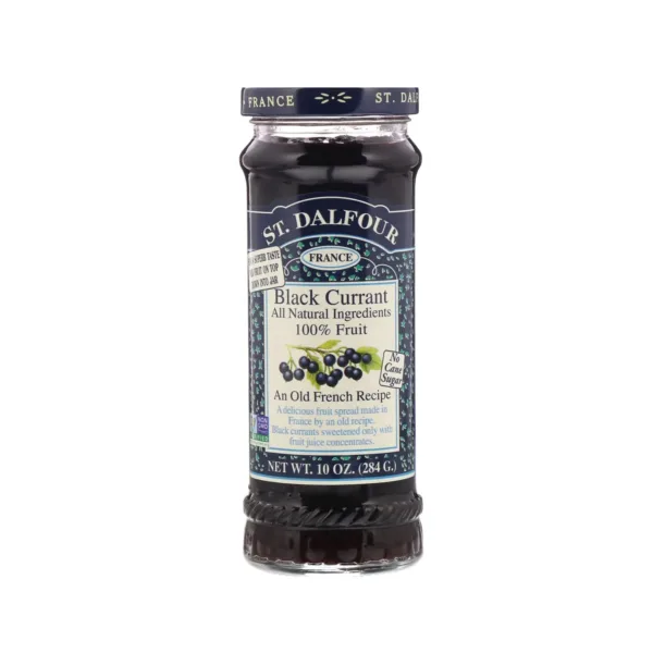 St.Dalfour-Blackcurrant-jam-284gm.jpg St. Dalfour France Rhapsodie De Fruit High Fruit Content Spread Blackcurrant 284g - Image 1