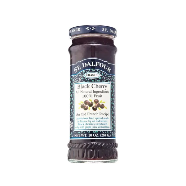 St.Dalfour-blck-cherry-jam-284gm.jpg St. Dalfour France Rhapsodie De Fruit High Fruit Content Spread Black Cherry 284g - Image 1