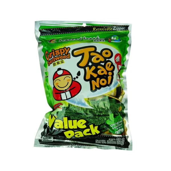 Tao-Kae-Noi-crispy-seaweed-original-59g.jpg Tao Kae Noi Original Flavour Crispy Seaweed Value Pack 59g - Image 1