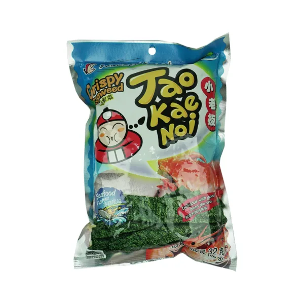 Tao-kae-noi-crispy-seaweed-Seafood-32g.jpg Tao Kae Noi Crispy Seaweed Seafood Flavour Delicious With Good From The Sea 32g - Image 1