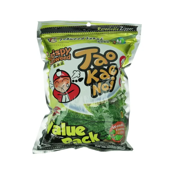 Tao-kae-noi-crispy-seaweed-wasabi-value-pack-59g.jpg Tao Kae Noi Crispy Seaweed Wasabi Flavour Value Pack 59g - Image 1