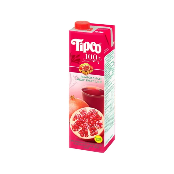 Tipco-Pomegranate-1ltr.jpg Tipco 100% Juice Blends Pomegranate Mixed Fruit Juice 1lit - Image 1