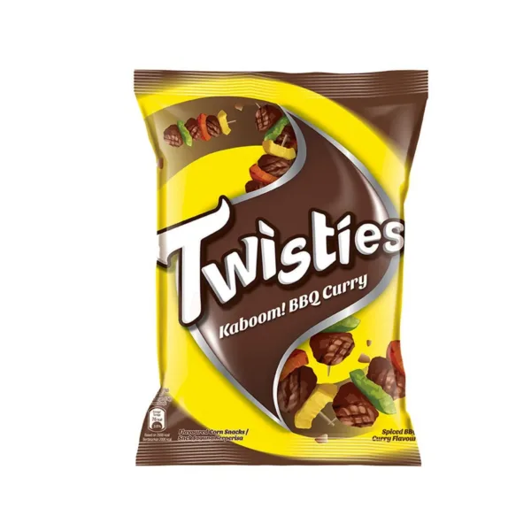 Twisties-BBq-Curry160g.jpg Twisties Kaboom! BBQ Curry 160g - Image 1