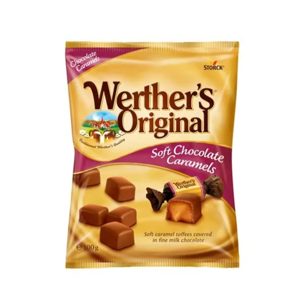 Werthers-Original-Soft-chocolate-caramels-100g.jpg Storck Werther’s Original Soft Chocolate Caramels 100g - Image 1