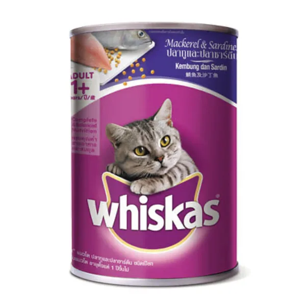 Whiskas-Mackerel-Sardines-400g.png Whiskas Mackerel & Sardines 400g - Image 1
