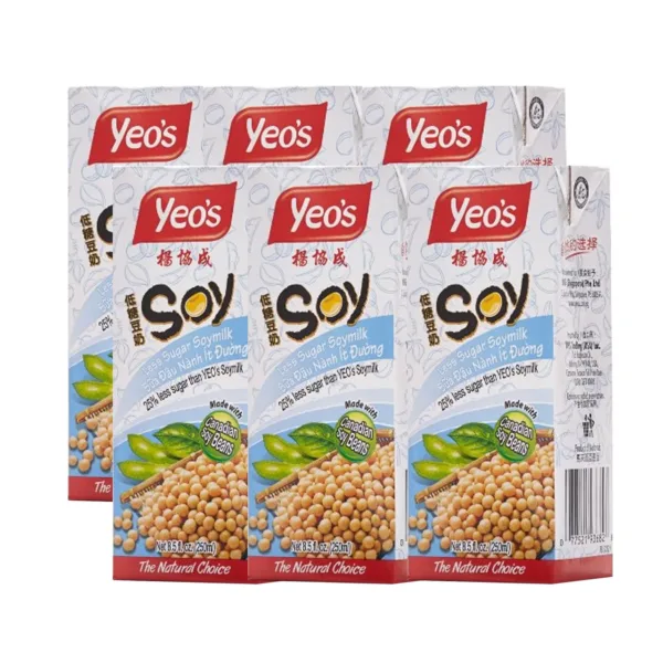 Yeos-Soya-BEan-LEss-Sugar-6x250ml.jpg Yeo's Soy Bean Milk Less Sugar 6x250ml - Image 1