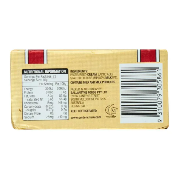 Golden Churn Foil Wrapped Unsalted Butter 227g - Image 2