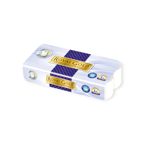 Royal Gold Elegant Bathroom Tissue 220 Sheets * 10 Rolls - 3 Ply - Image 1