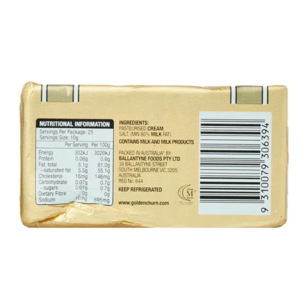 Golden Churn Wrapped Salted Butter 250g - Image 2