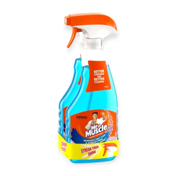 dc103e7a6e8a30bf95c6ae879c9ae2f0-PhotoRoom.png Mr Muscle Glass Cleaner Superactive Value Pack 2 x 500ml - Image 1