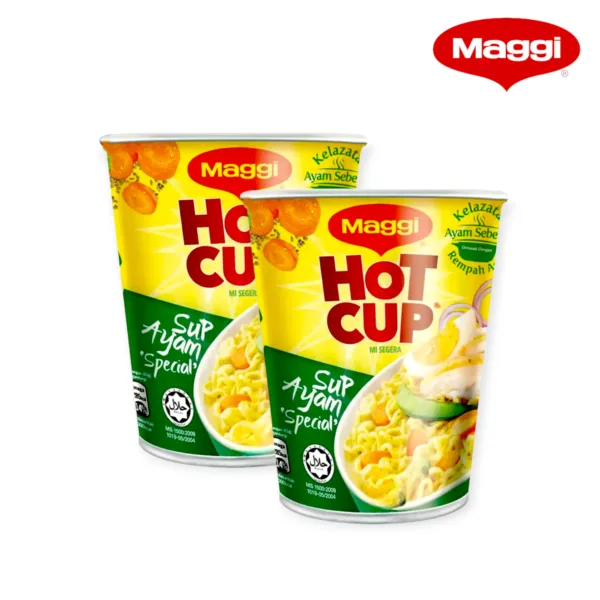 Maggi Hot Cup Sup Ayam 57g - 2Pcs - Image 1