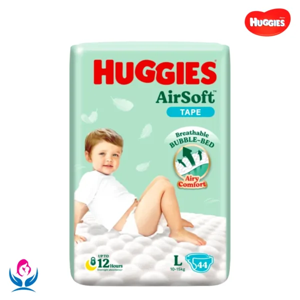 Huggies Airsoft Tape Diapers [L] 10-15Kg - 44Pcs - Image 1