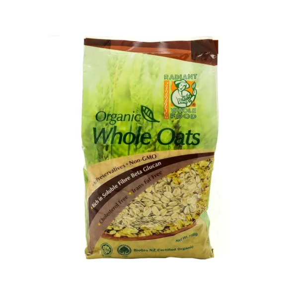 Radiant Whole Food Organic Whole Oats 750g - Image 1