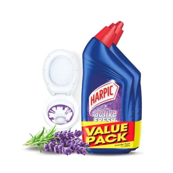 Harpic Toilet Cleaner Active Fresh Lavender Fresh Value Pack - 2PcsX500ml - Image 1