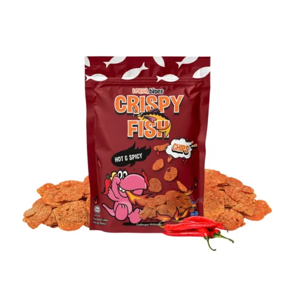 Lekor Bites Crispy Fish Hot & Spicy Chips - 40g Lekor Bites Crispy Fish Hot & Spicy Chips - 40g - Image 1