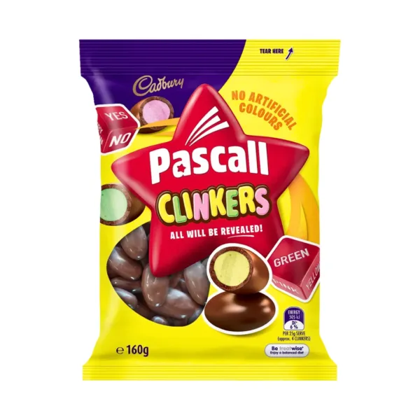 Cadbury Pascall Clinkers Chocolate Coated Colourful Candy Fun - 300g - Image 1
