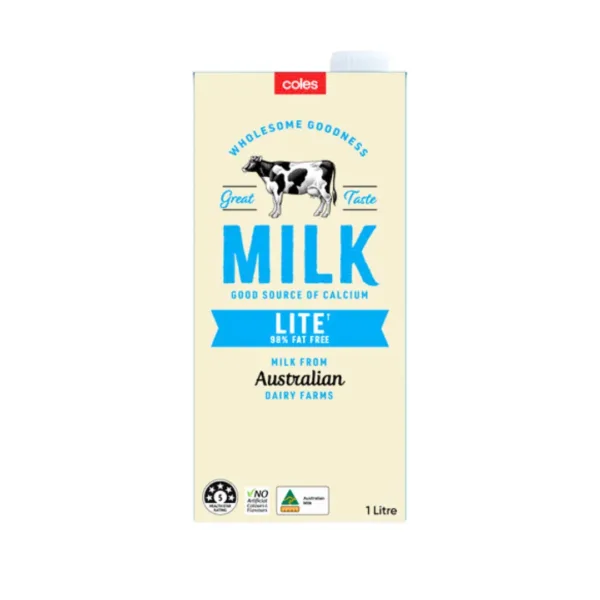 Untitled design - 2024-09-28T163025.347 Coles Australian Milk Lite 98% Fat Free - 1L - Image 1