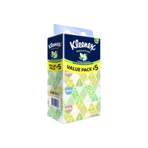 Kleenex Natural Fresh Soft & Gentle to your skin Value Pack X 5 - Image 1