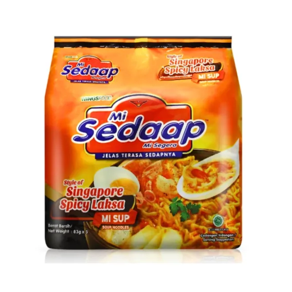 MEE SEDAP SINGAPORE SPICY LAKSA Mi Sedaap Singapore Spicy Laksa (Pack Of 5) - Image 1