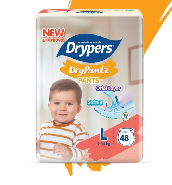zCzPvDPWceUjooC34MTFLGNLbJVJ1JiKLW4yDK2w Dryper Dry Pants Oriel Layer Soft Fit L (9-14kg) 48pcs - Image 1
