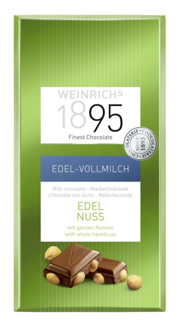 WEINRICHs 1895 Fine Whole Milk Whole Nut Chocolate bar 100g - Image 2