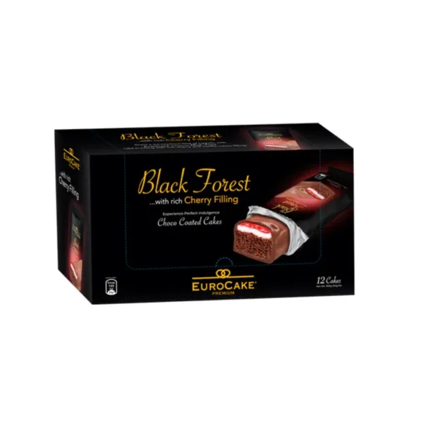 Eurocake Premium, Black Forest Choco Coated Cake (Full Pack) - Image 1