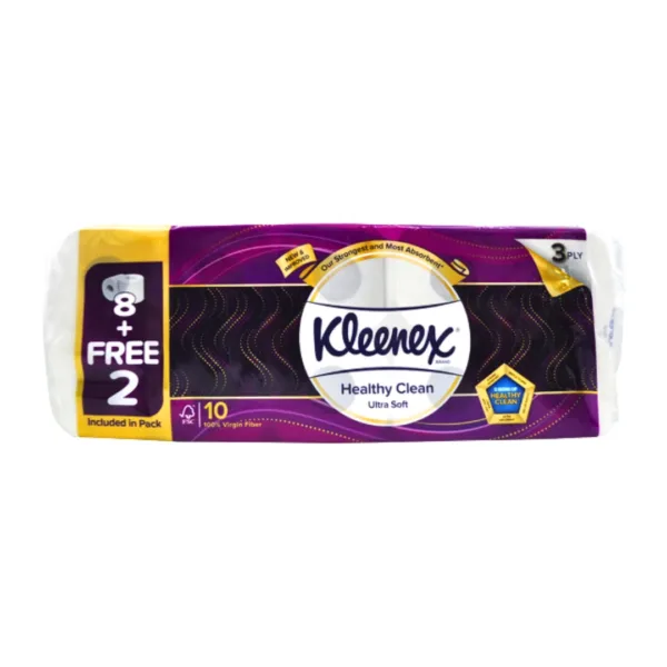 Kleenex Ultra Clean Toilet Tissues 3Ply - 10Rolls Kleenex Ultra Clean Toilet Tissues 3Ply - 10Rolls - Image 1