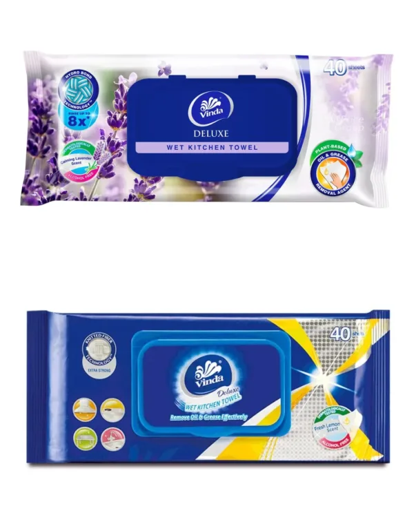 VINDAwet kithcn Vinda Deluxe Kitchen Wipes (40s) Lemon / Lavendar - Image 1