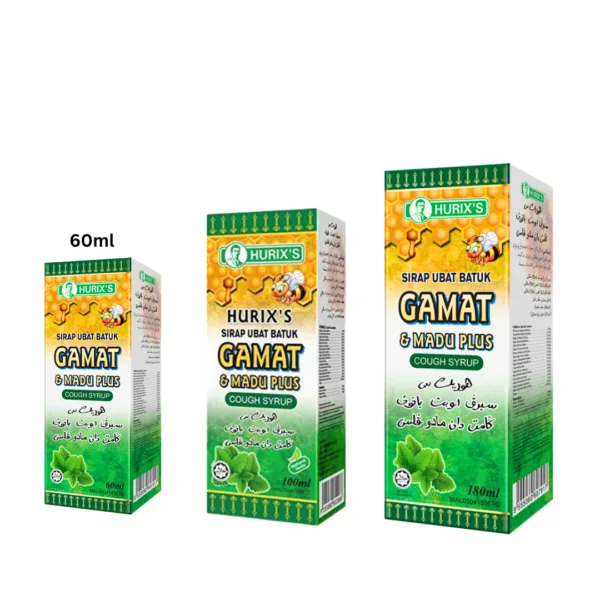 Hurix’s Sirap Ubat Batuk Gamat & Madu Plus Cough Syrup - 3Sizes - Image 1