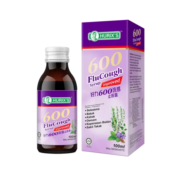 Hurix's 600 Flu Cough Syrup Improved (180ml) - Image 1