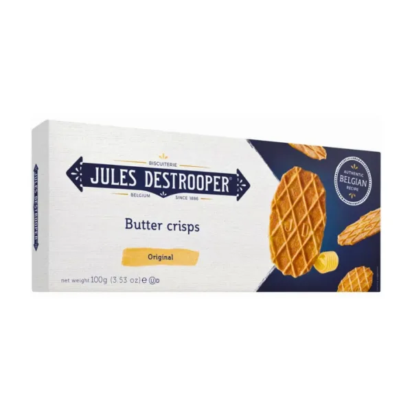 Jules Destrooper Belgium Butter Crisps Original - 100g - Image 1