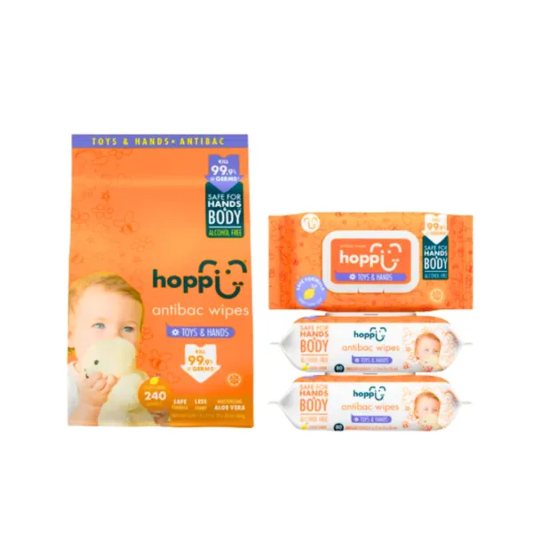 Hoppi Antipac Wipes Toys & Hands - 240Wipes - Image 1