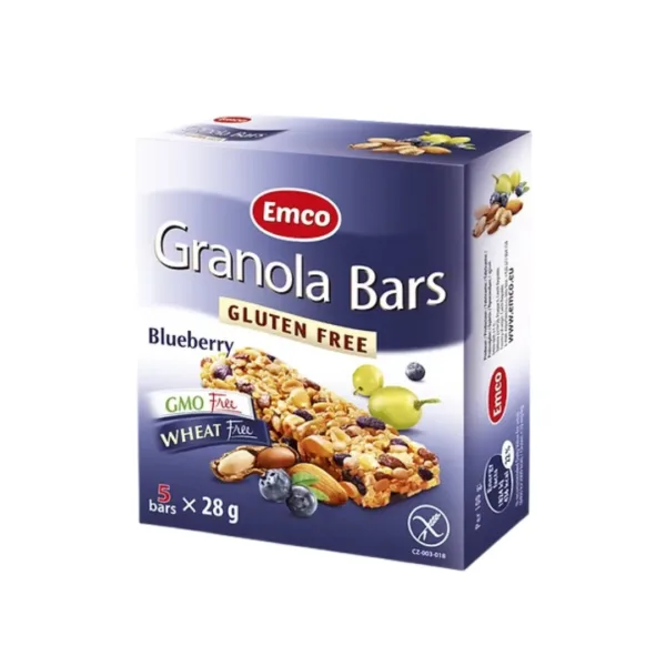 Emco Granola Bars Gluten Free Blueberry (5x28g) - 140g Emco Granola Bars Gluten Free Blueberry (5x28g) - 140g - Image 1