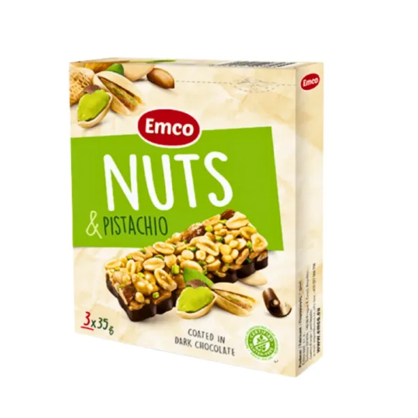 Emco Nuts & Pistachio Bars - 3x35g - Image 1