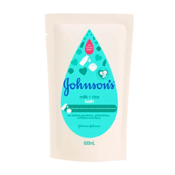 Johnsons Milk + Rice Baby Bath Refill - 600ml - Image 1