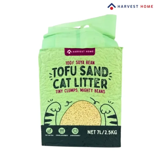 Harvest Home 100% Soya Bean Tofu Sand Cat Litter Tiny Clumps, Mighty Beans - 2.5kg Harvest Home 100% Soya Bean Tofu Sand Cat Litter Tiny Clumps, Mighty Beans - 2.5kg - Image 1