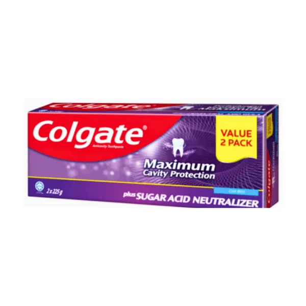 Colgate Maximum Cavity Protection Plus Sugar Acid Neutralizer Toothpaste - 2x225g Colgate Maximum Cavity Protection Plus Sugar Acid Neutralizer Toothpaste - 2x225g - Image 1