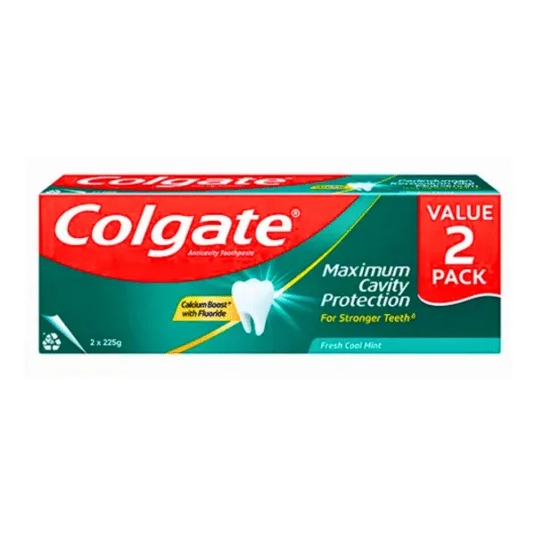 Colgate Maximum Cavity Protection Fresh Cool Mint Toothpaste - 2x225g Colgate Maximum Cavity Protection Fresh Cool Mint Toothpaste - 2x225g - Image 1