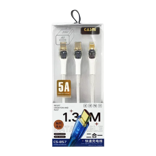 Casni Lighting Data Cable 5A 1.3mm CS-857 Casni Lighting Data Cable 5A 1.3mm CS-857 - Image 1