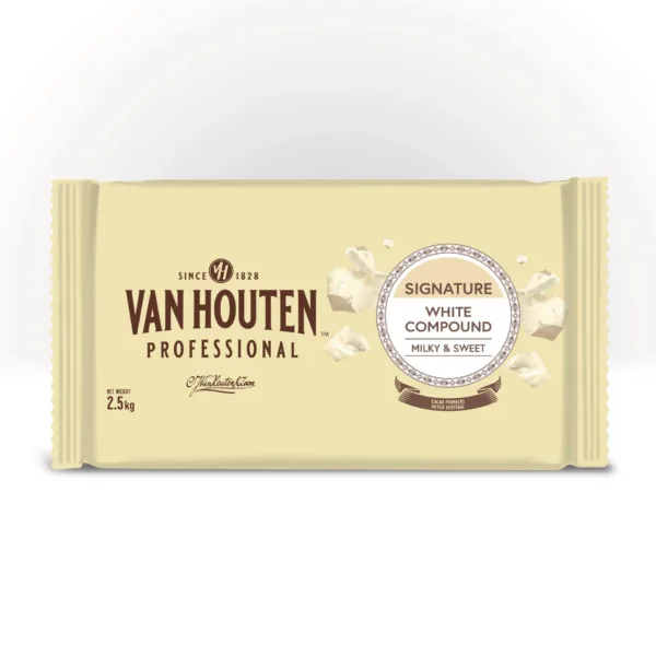 VAN HOUTEN WHITE COMPOUND BLOCK 1KG Van Houten White Compound Block Chocolate - 1kg - Image 1